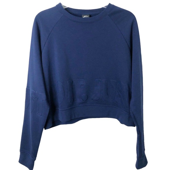 Nike Tops - Nike NWT Women's Cropped Long Sleeve Crew Neck Just Do It Sweatshirt Size Large